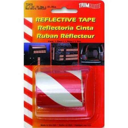 TRIMBRITE TRIMBRITE T1809 Reflective Tape; Red White; 2 In. X 24 Ft. T18-T1809